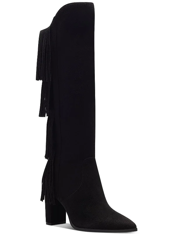 Comfortable Women's Shoes Yomesa Womens Fringe Pointed toe Knee-High Boots