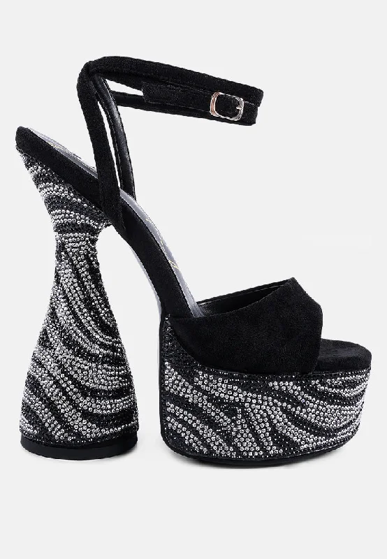 Discover Now Backstage Rhinestone Embellished Ultra High Platform Sandals