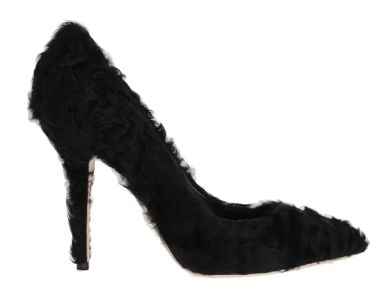 Trend Alert Dolce & Gabbana Elegant Pumps in Luxe Xiangao Fur Women's Leather