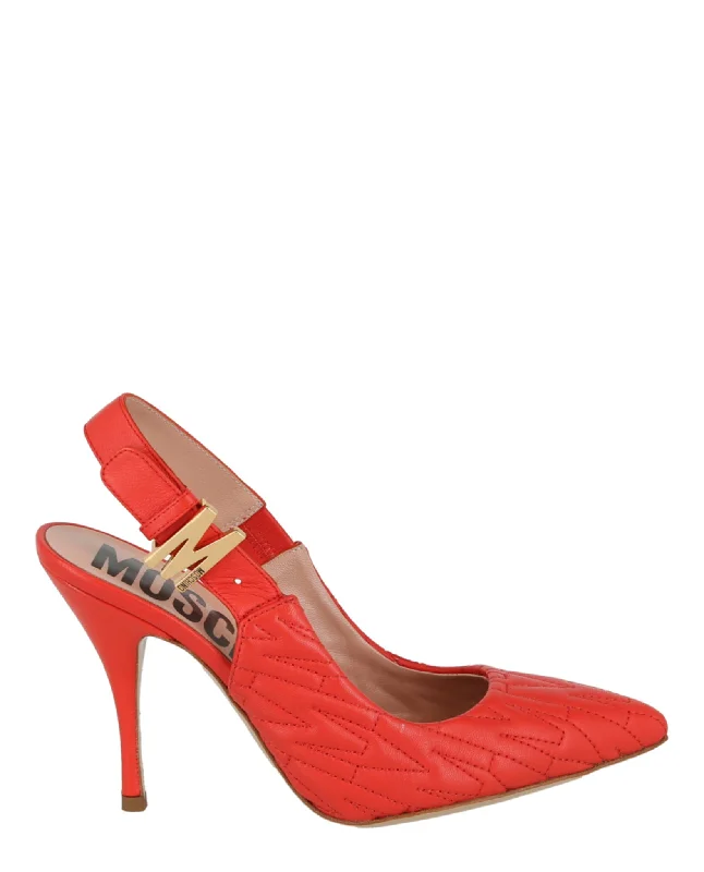 Exclusive Discount Moschino Womens M-Quilted Slingback Pumps