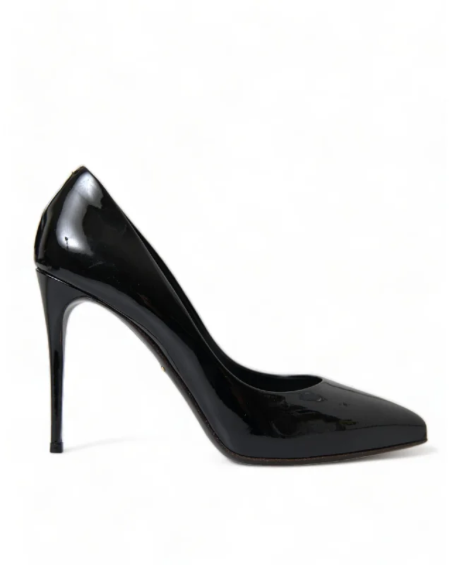 Easy Elegance Sales Dolce & Gabbana  Women's Black Patent Leather Pointed Toe Pumps