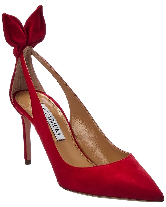 Fashion Forward, Function First Aquazzura Bow Tie 85 Suede Pump