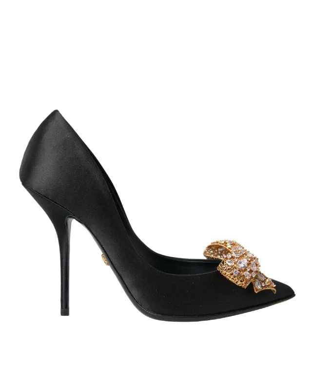 Weekend Exclusive Dolce & Gabbana  Bow Pumps - Black Satin