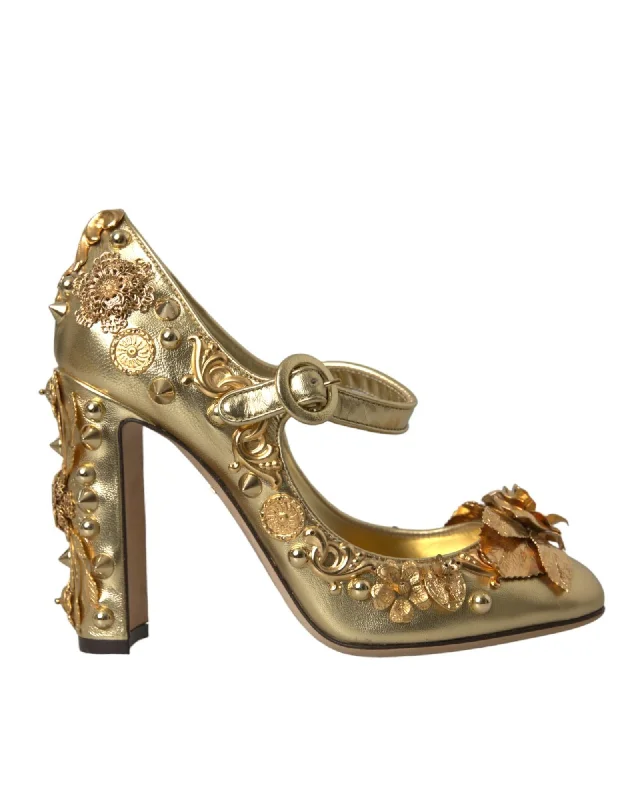 Breathable Shoes Discount Dolce & Gabbana  Floral Embellished Leather Pumps