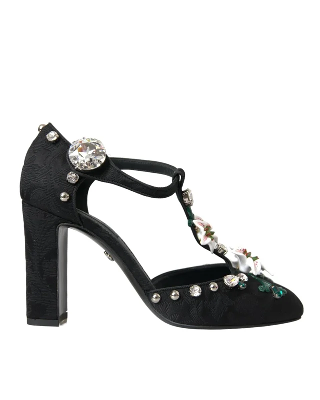 Slip-On Shoes Promotion Dolce & Gabbana  Floral Brooch Pumps - Black