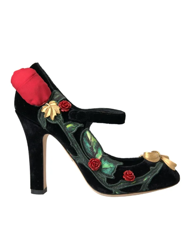 Chic Style, Always In Vogue Dolce & Gabbana  Rose Velvet Pumps