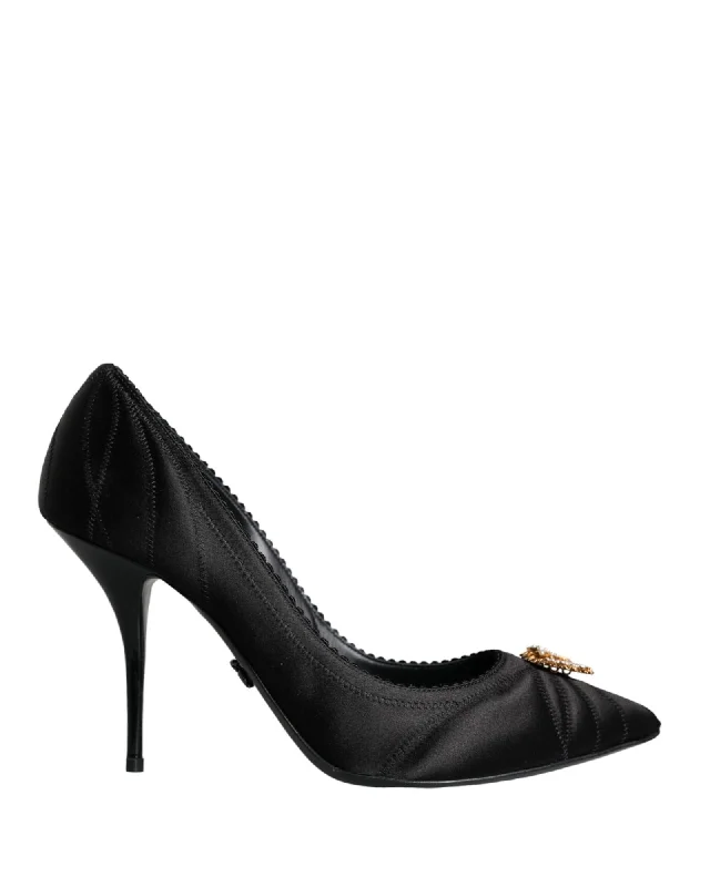 All-Season Shoes Deal Dolce & Gabbana  Quilted Satin Pumps - Black