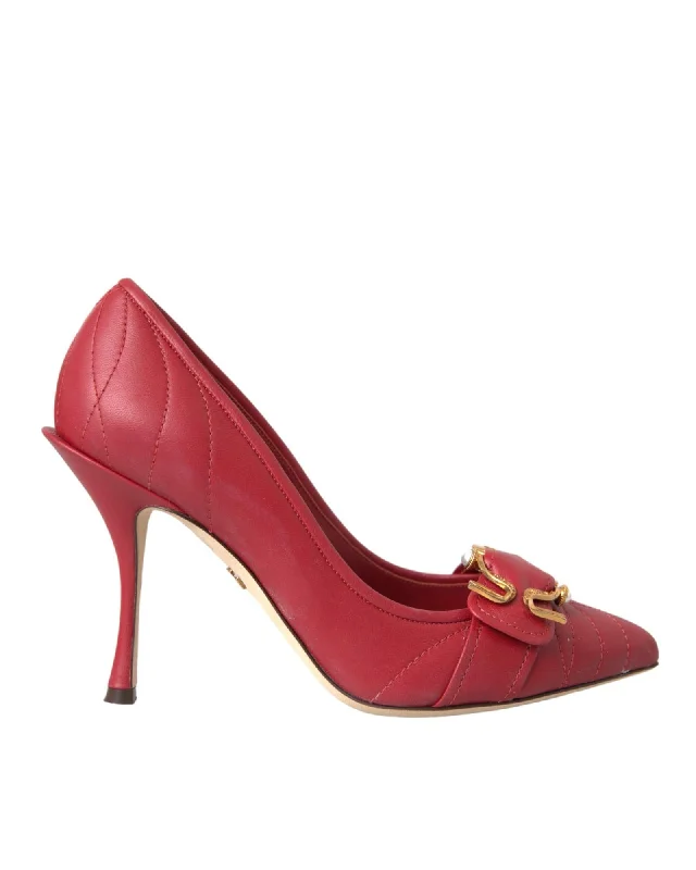 Water-Resistant Shoes Sale Dolce & Gabbana  Quilted Leather Pumps - Red