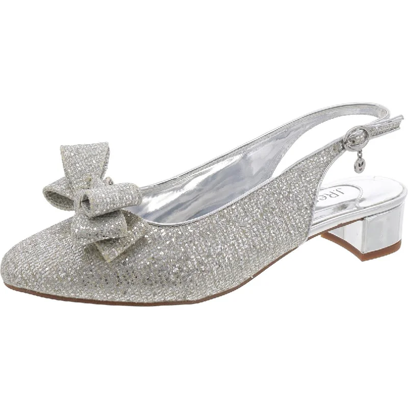 Cozy Chic Promotions Tanay Womens Glitter Ankle Strap Slingback Heels