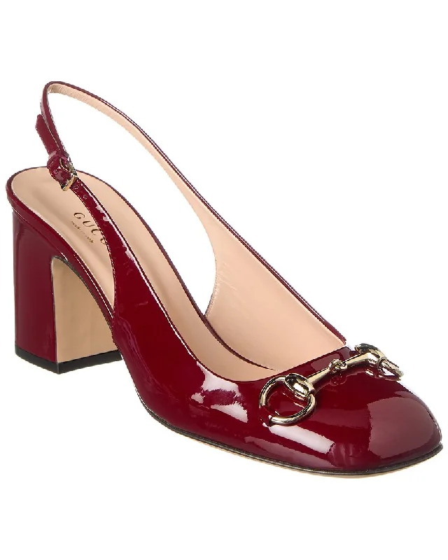 Fashion Sale Gucci Horsebit Patent Slingback Pump