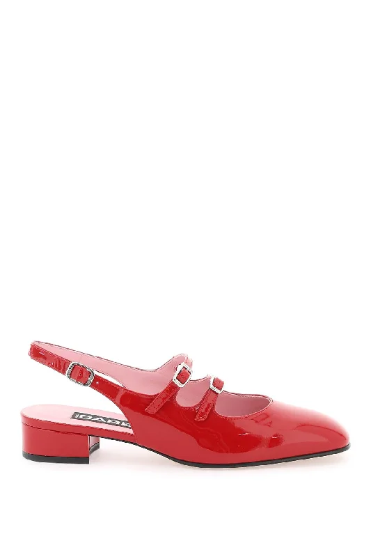 Breathable Flats Offers Carel Women's Patent Leather Pêche Slingback Mary Jane