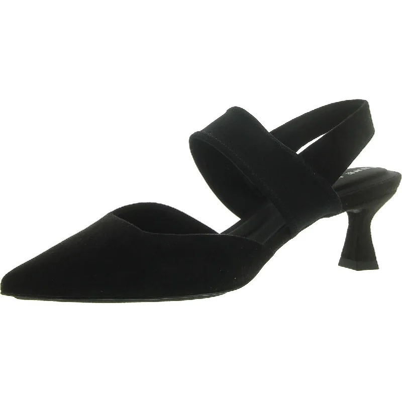 Luxury Casual Deals In Time Womens Faux Suede Stretch Slingback Heels