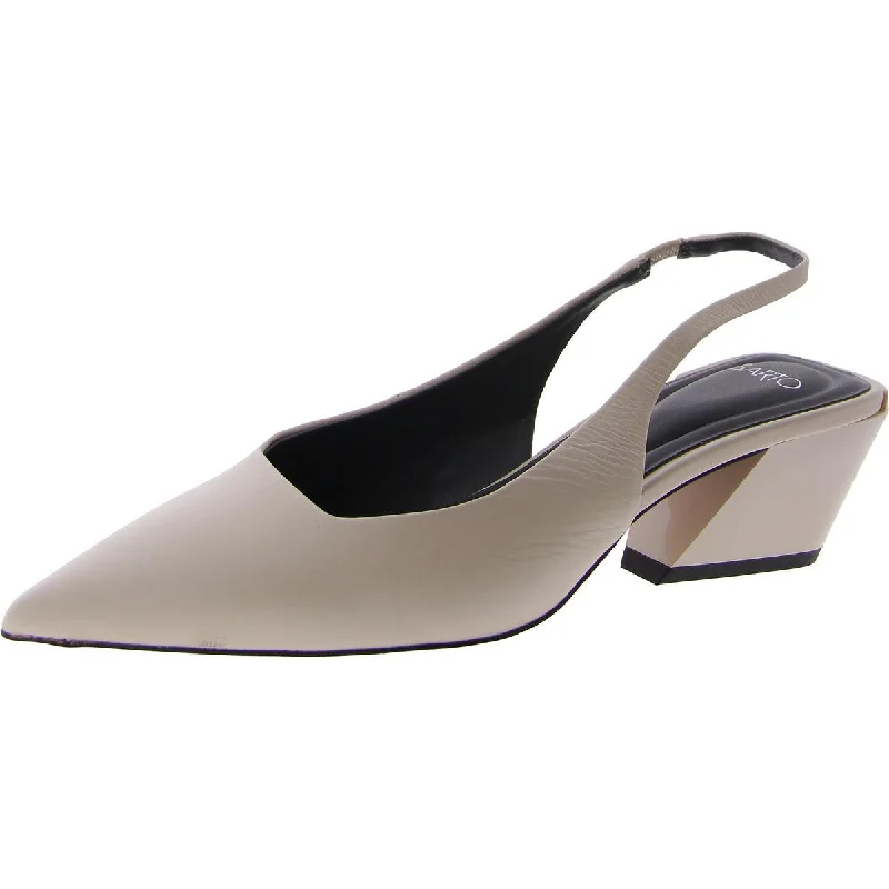 Soft Sole Casual Shoes A-GENA Womens Leather Pointed Toe Slingback Heels