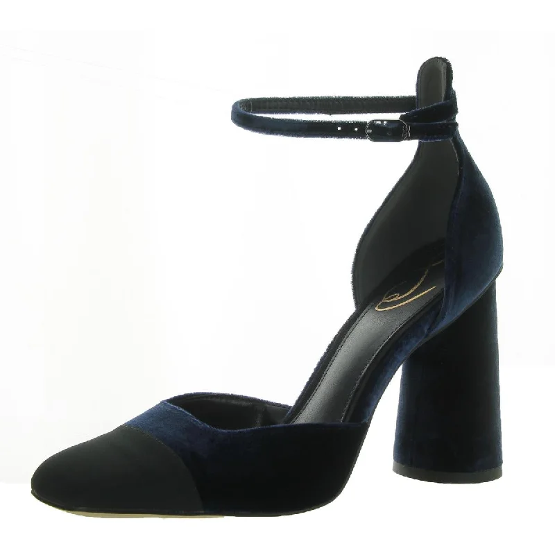 Hot Styles Cristine Womens Velvet Ankle Strap Pumps