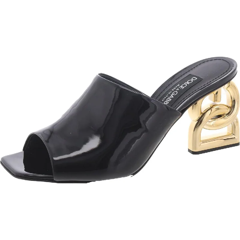 Chic Trend Collection Womens Patent Leather Logo Slide