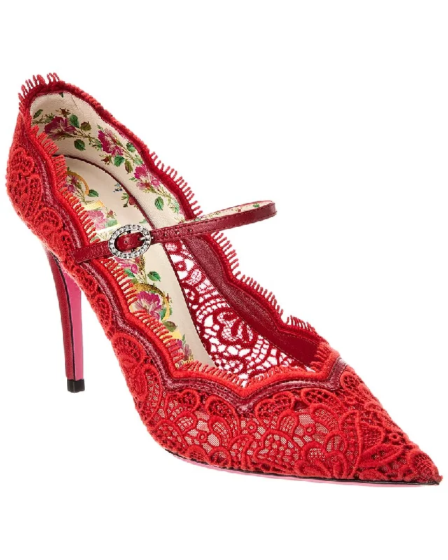 Stupidly Low Prices Gucci Lace & Leather Pump