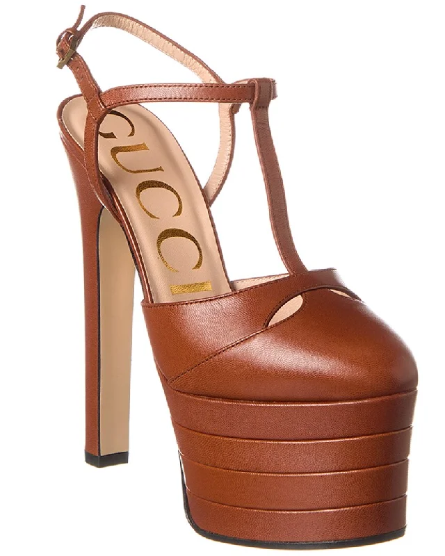 The Latest Trends Gucci Leather Platform Pump