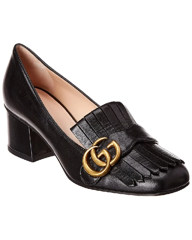 Chic And Edgy Gucci Gg Marmont Leather Pump