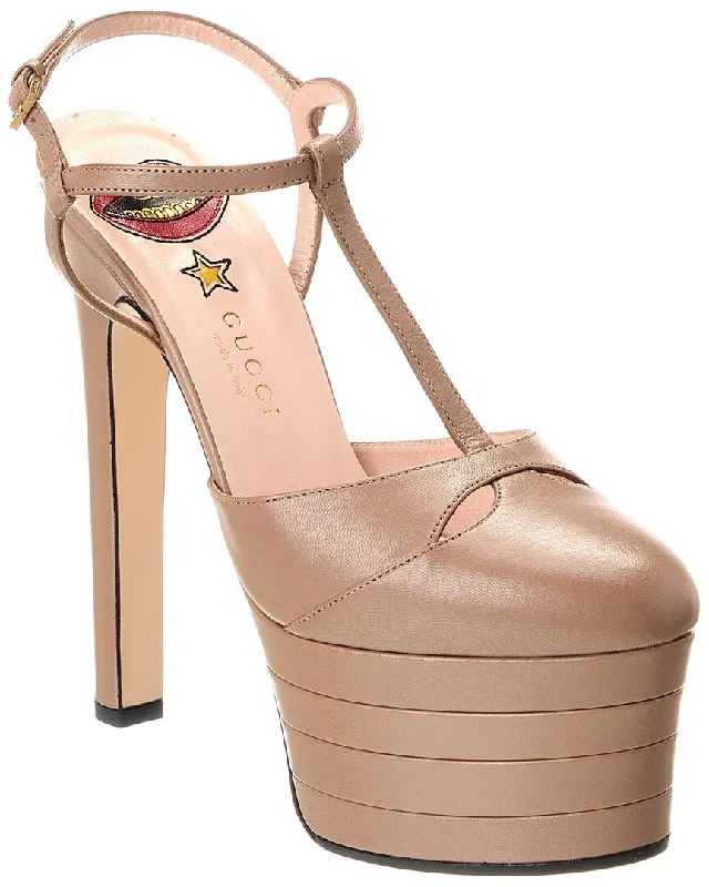 Bid Farewell To The Old Season Gucci Leather Platform Pump