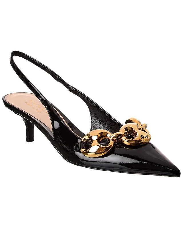 Minimalist Casual Shoes Gucci Marina Patent Slingback Pump