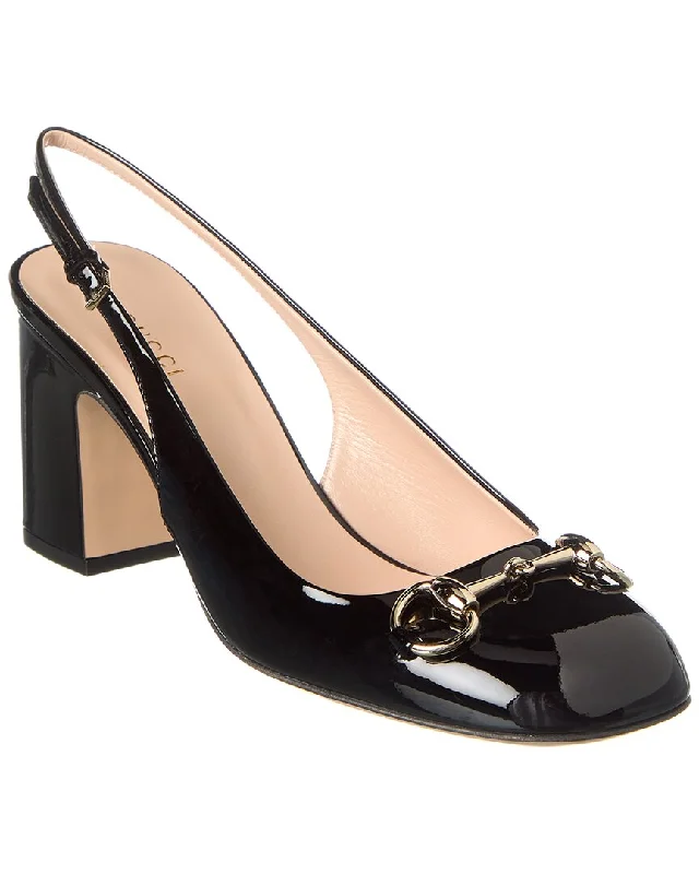 Premium Footwear Sale Gucci Horsebit Patent Slingback Pump