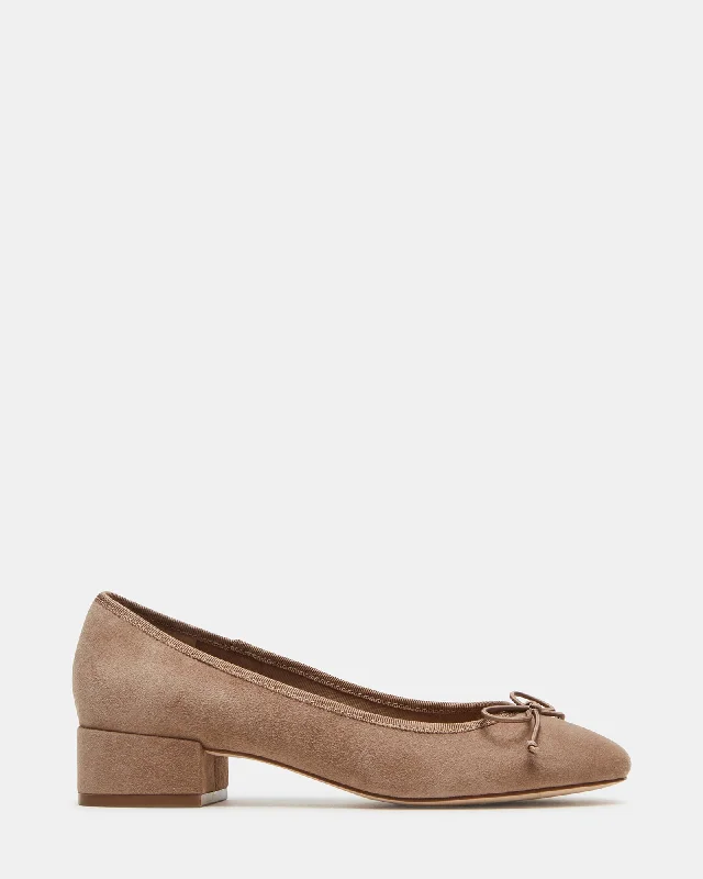 Travel-Friendly Footwear Promotion CHERISH TAUPE SUEDE