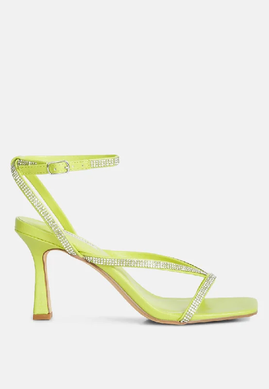 Edgy Fashion Deals Crush It Diamante Mid Heel Sandal