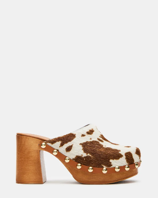 Statement Casual Shoes DUTTON TAN COW PRINT