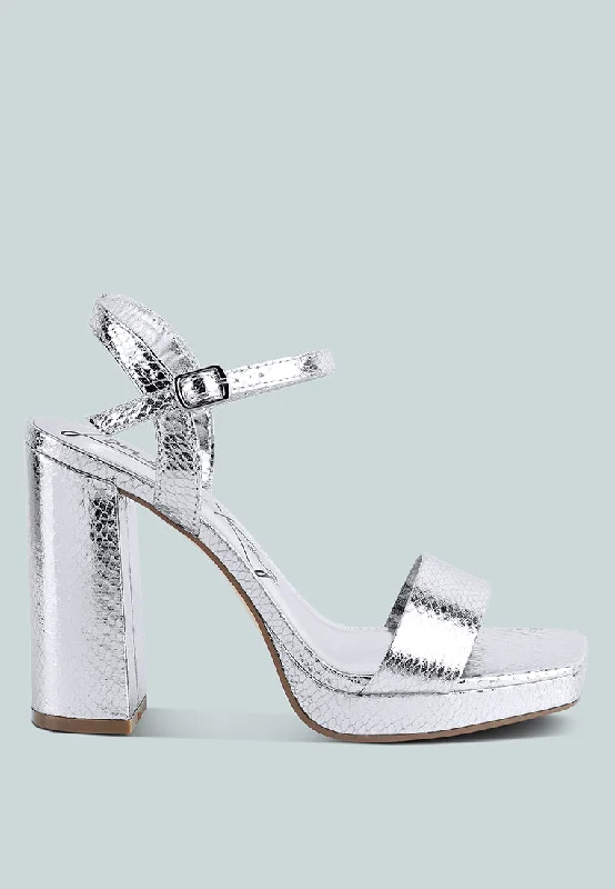 Unbeatable Prices Merengue Textured High Block Heel Sandals