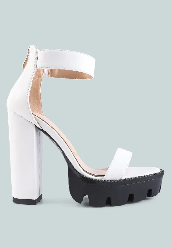 Vibrant Style Promotions Rattle Chunky High Block Heel Sandals